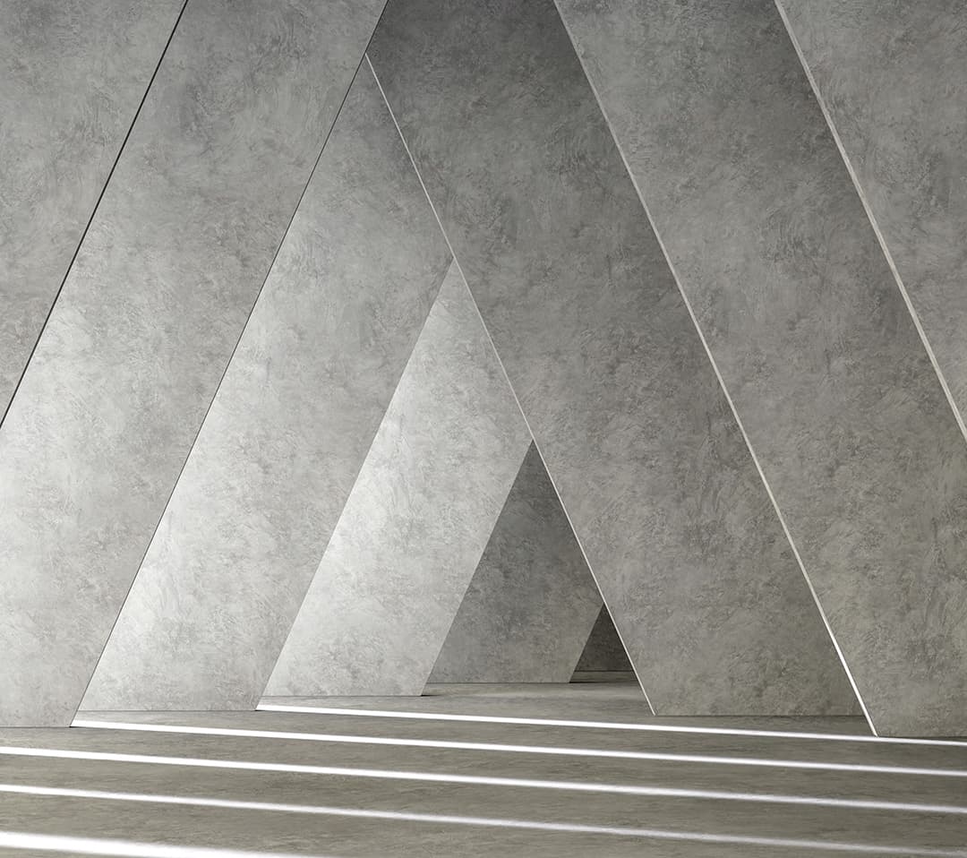 A geometric pattern composed of long grey rectangles arranged in a way that forms interlocking triangles.